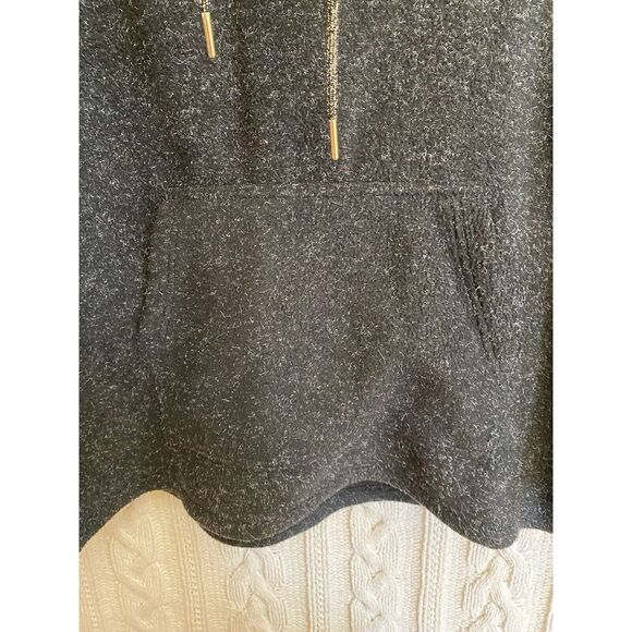 Nike Sweater Womens S Grey Cowl Neck Pullover Sweatshirt Gold Trim Tunic - Picture 9 of 9